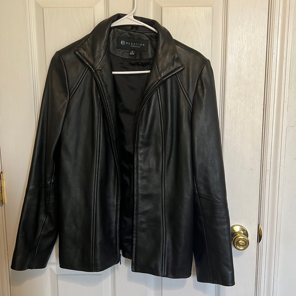 reaction by kenneth cole black leather jacket